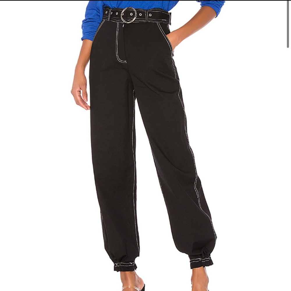 NWT h:ours |Quinn Black Paperbag Belted Pants |XXS